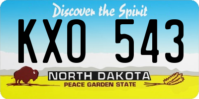ND license plate KXO543