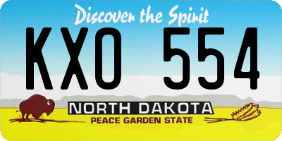 ND license plate KXO554