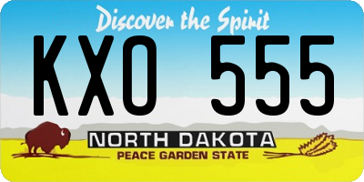 ND license plate KXO555