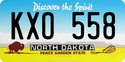 ND license plate KXO558