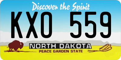 ND license plate KXO559