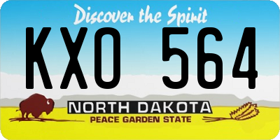 ND license plate KXO564