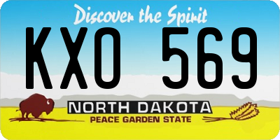 ND license plate KXO569