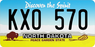 ND license plate KXO570