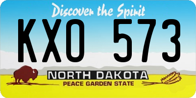 ND license plate KXO573