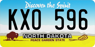ND license plate KXO596