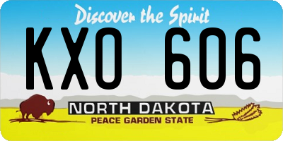 ND license plate KXO606