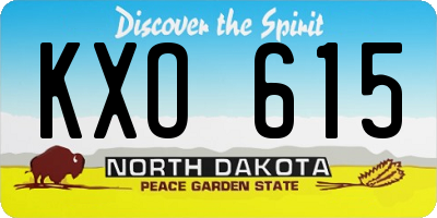 ND license plate KXO615