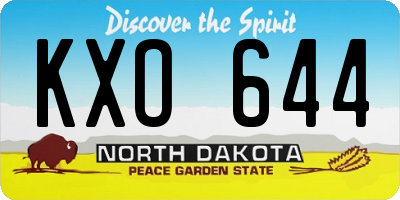 ND license plate KXO644