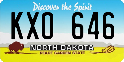 ND license plate KXO646