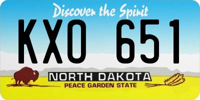 ND license plate KXO651