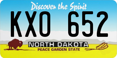 ND license plate KXO652