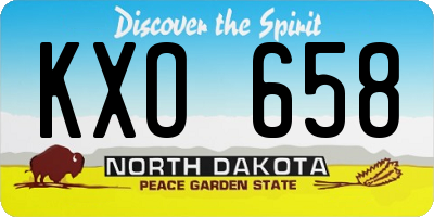 ND license plate KXO658