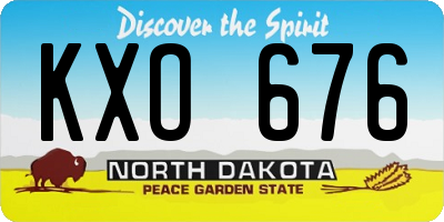 ND license plate KXO676