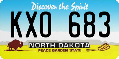 ND license plate KXO683