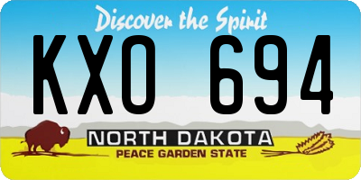 ND license plate KXO694