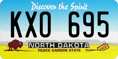 ND license plate KXO695