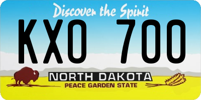 ND license plate KXO700