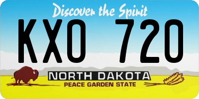 ND license plate KXO720