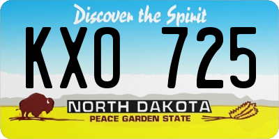 ND license plate KXO725
