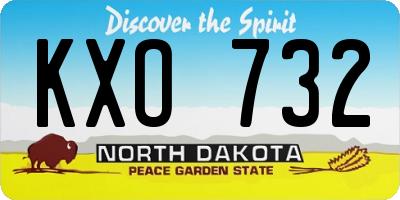 ND license plate KXO732