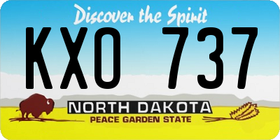 ND license plate KXO737