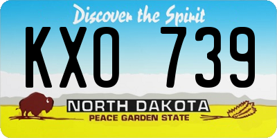 ND license plate KXO739