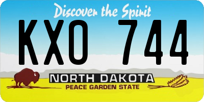 ND license plate KXO744