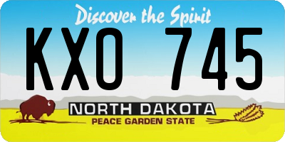 ND license plate KXO745