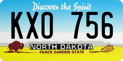 ND license plate KXO756
