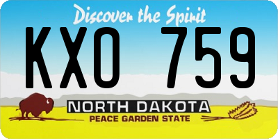 ND license plate KXO759