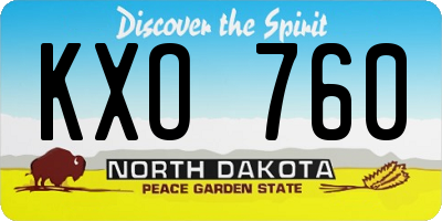 ND license plate KXO760