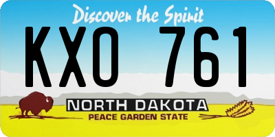 ND license plate KXO761