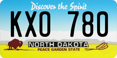 ND license plate KXO780
