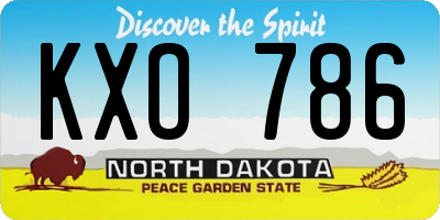 ND license plate KXO786