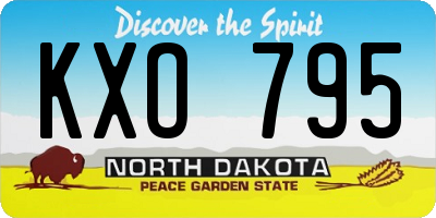 ND license plate KXO795