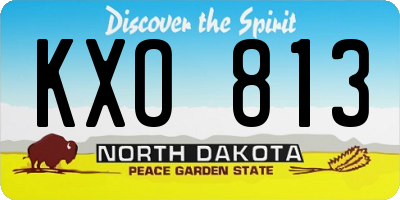 ND license plate KXO813