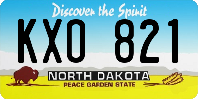 ND license plate KXO821