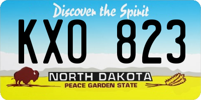 ND license plate KXO823