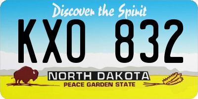 ND license plate KXO832