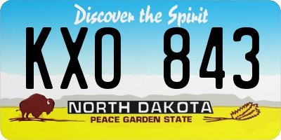 ND license plate KXO843