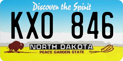 ND license plate KXO846