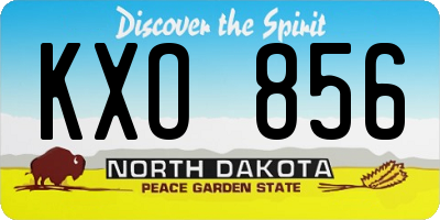 ND license plate KXO856