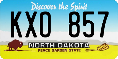 ND license plate KXO857