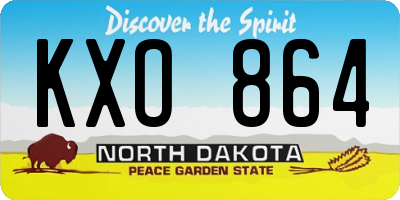 ND license plate KXO864