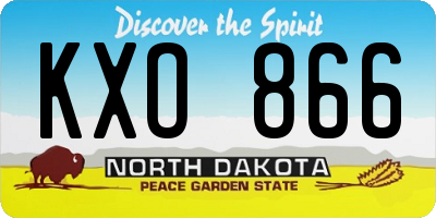 ND license plate KXO866