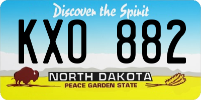 ND license plate KXO882