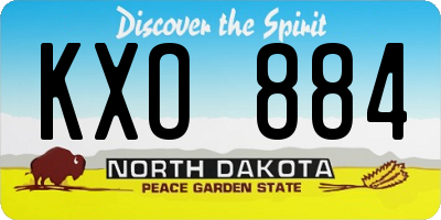 ND license plate KXO884
