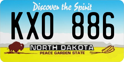 ND license plate KXO886