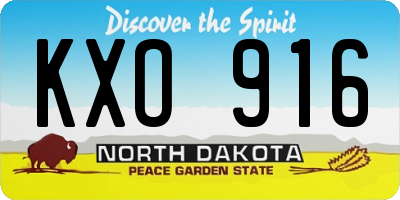 ND license plate KXO916